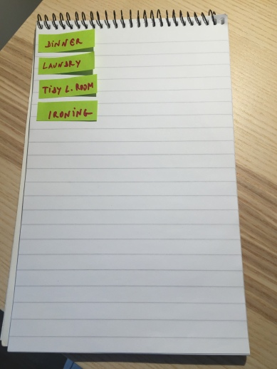 Place the notes on the left side of a notepad or a note book
